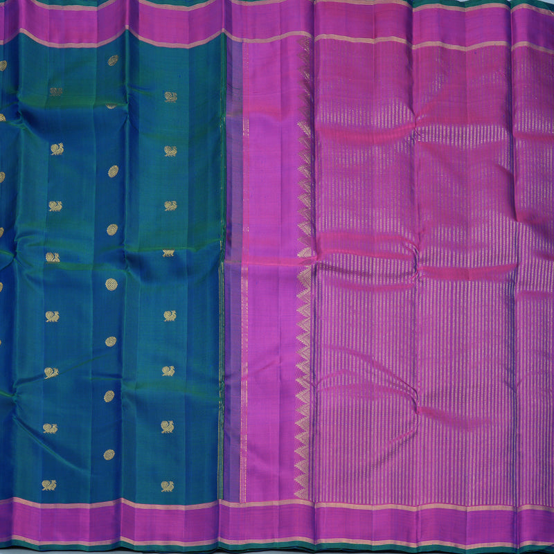 Hayagrivas Handloom Mayilkazhuthu Kanjivaram Silk Saree with Purple Border KBF606G2-1