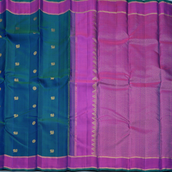 Hayagrivas Handloom Mayilkazhuthu Kanjivaram Silk Saree with Purple Border KBF606G2-1