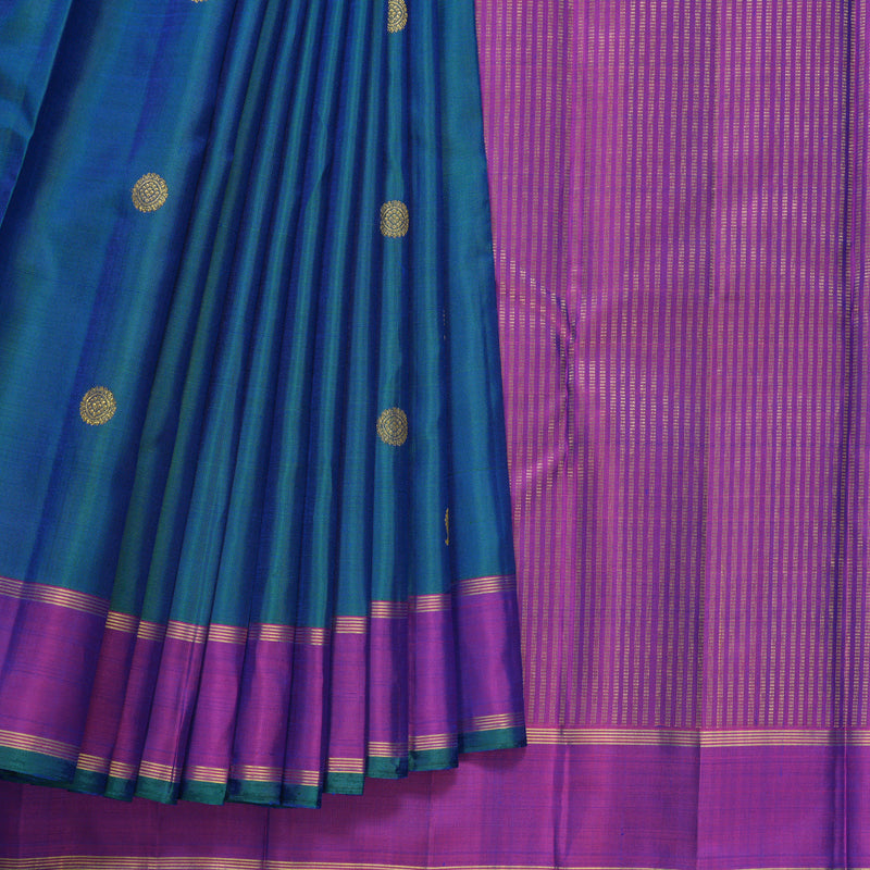 Hayagrivas Handloom Mayilkazhuthu Kanjivaram Silk Saree with Purple Border KBF606G2-1