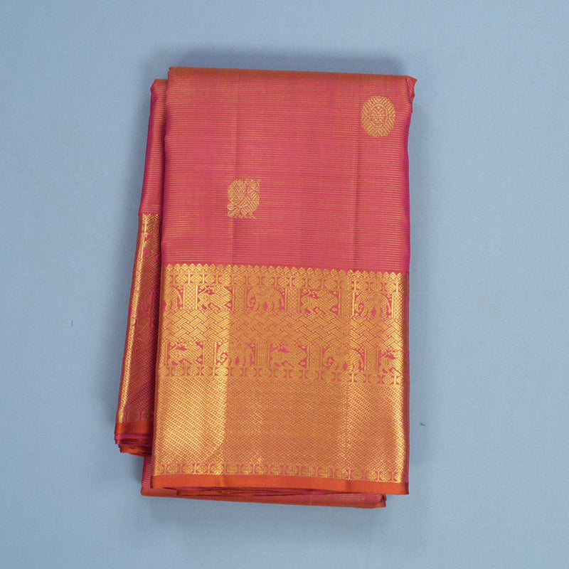 Hayagrivas Handloom Pink Kanjivaram Silk Saree KBF606G4-1