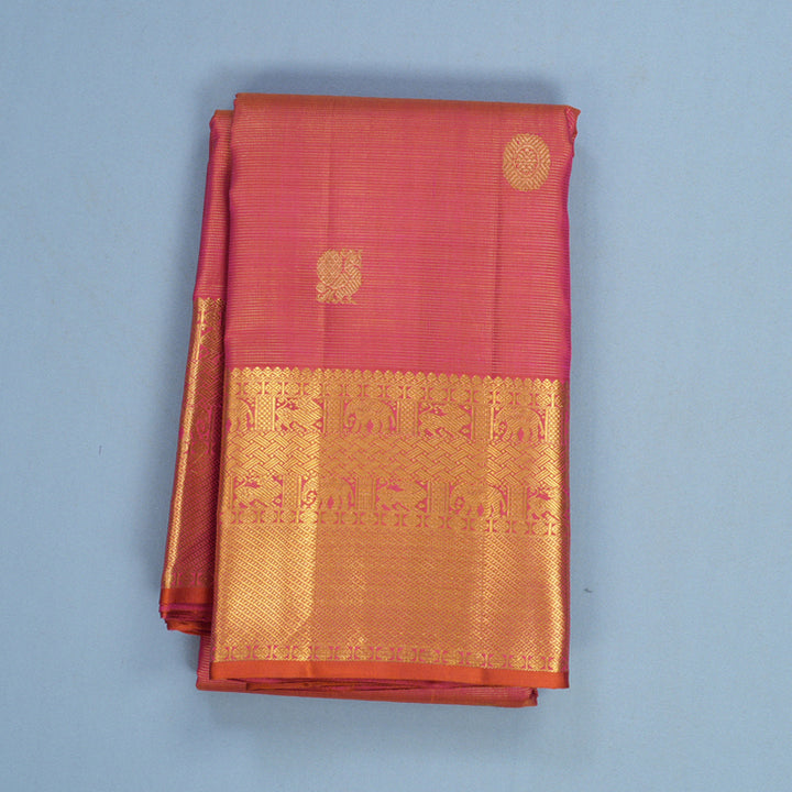 Hayagrivas Handloom Pink Kanjivaram Silk Saree KBF606G4-1