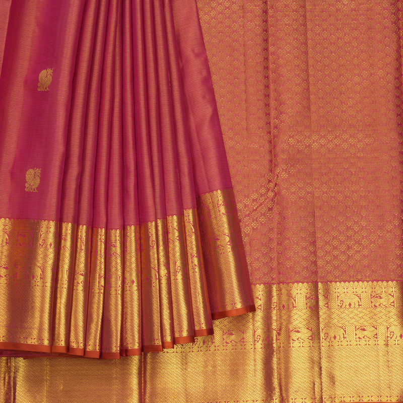 Hayagrivas Handloom Pink Kanjivaram Silk Saree KBF606G4-1