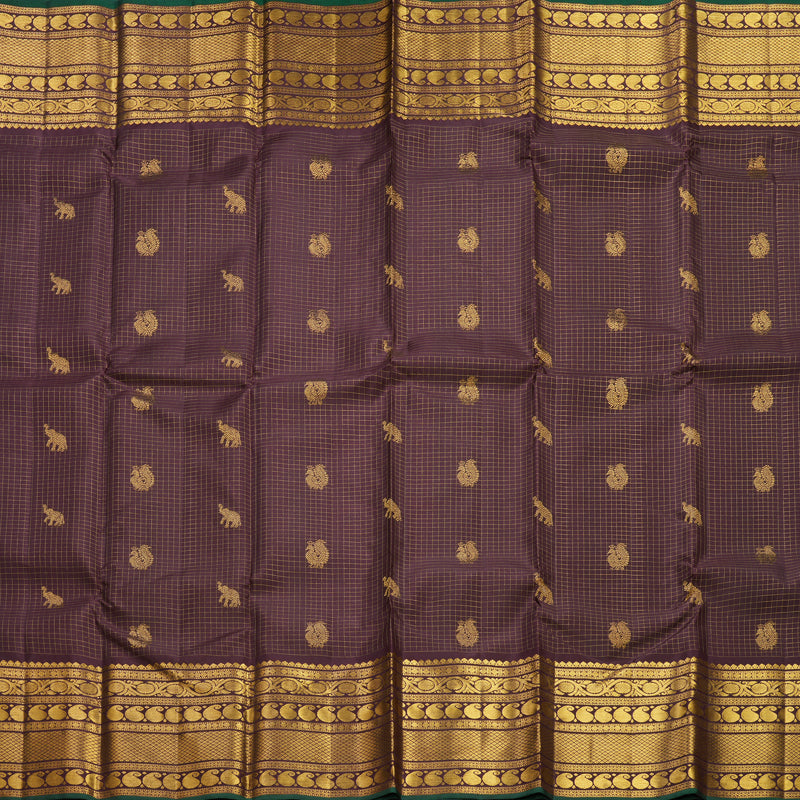 Hayagrivas Handloom Deep Plum Purple Kanjivaram Silk Saree KBF606G6-1