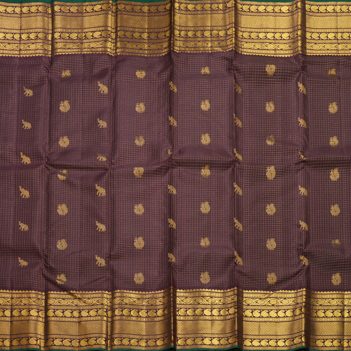 Hayagrivas Handloom Deep Plum Purple Kanjivaram Silk Saree KBF606G6-1
