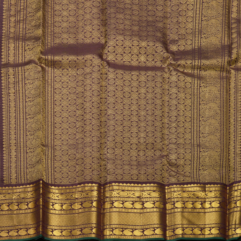 Hayagrivas Handloom Deep Plum Purple Kanjivaram Silk Saree KBF606G6-1