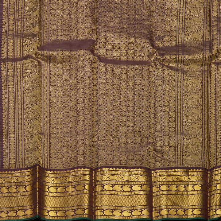 Hayagrivas Handloom Deep Plum Purple Kanjivaram Silk Saree KBF606G6-1