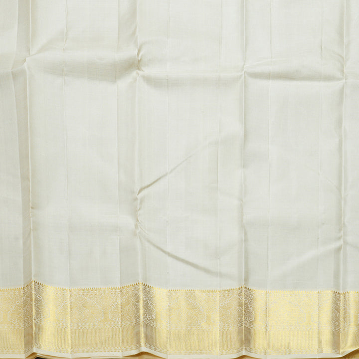 Hayagrivas Handloom Purple Kanjivaram Silk Saree with Half-White Border KBF606G7-1