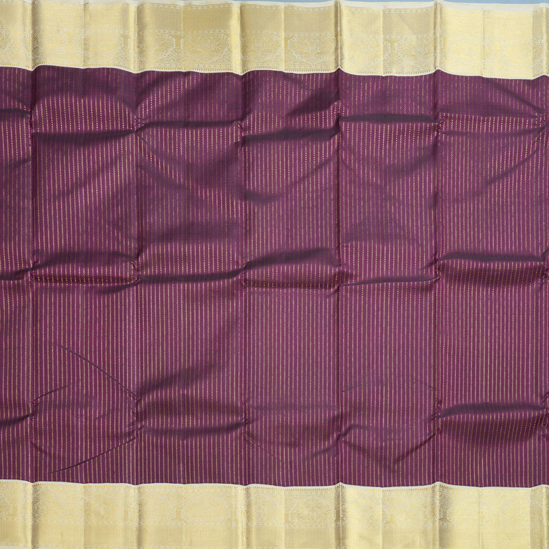 Hayagrivas Handloom Purple Kanjivaram Silk Saree with Half-White Border KBF606G7-1