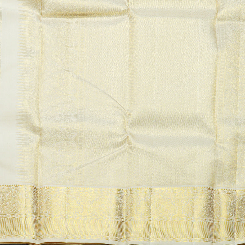 Hayagrivas Handloom Purple Kanjivaram Silk Saree with Half-White Border KBF606G7-1