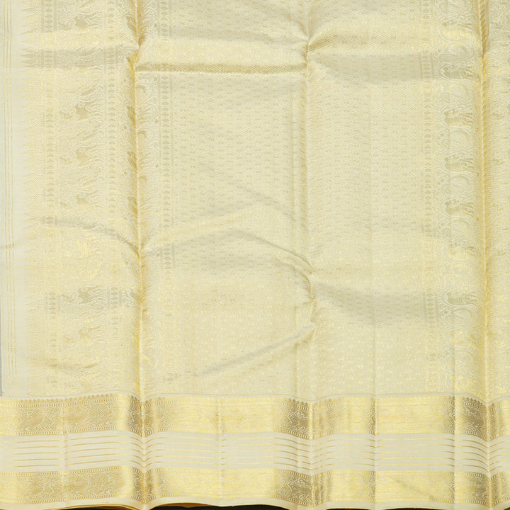 Hayagrivas Handloom Bottle Green Kanjivaram Silk Saree with Sandal Border KBF606G7-2