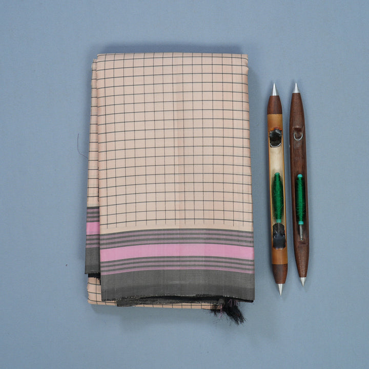Hayagrivas Handloom Sandal Kanjivaram Silk Saree with Grey Border KBF607G1-1
