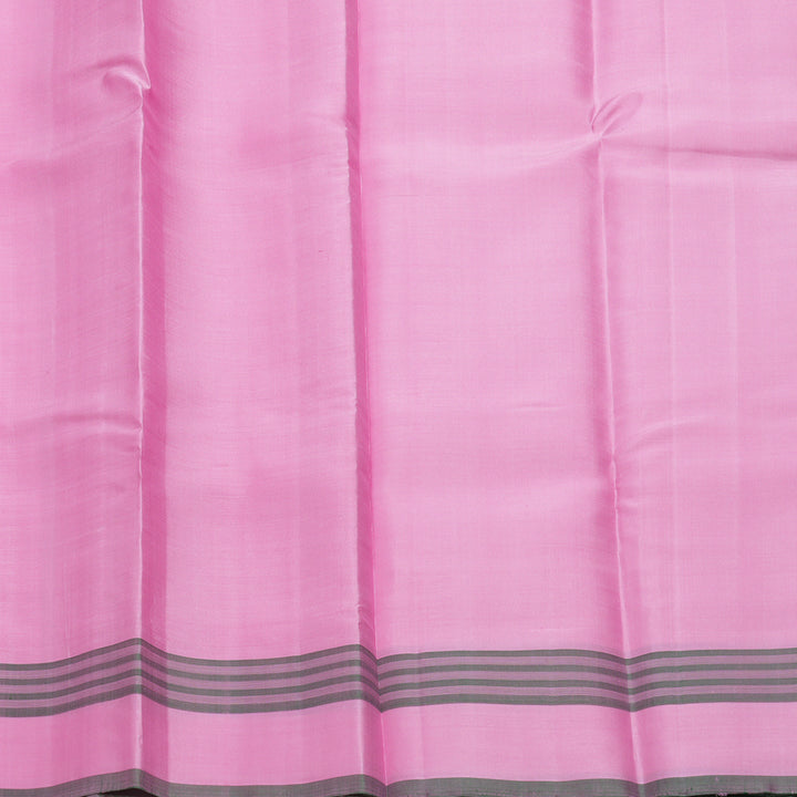 Hayagrivas Handloom Half-White Kanjivaram Silk Saree with Baby Pink Border KBF607G1-2