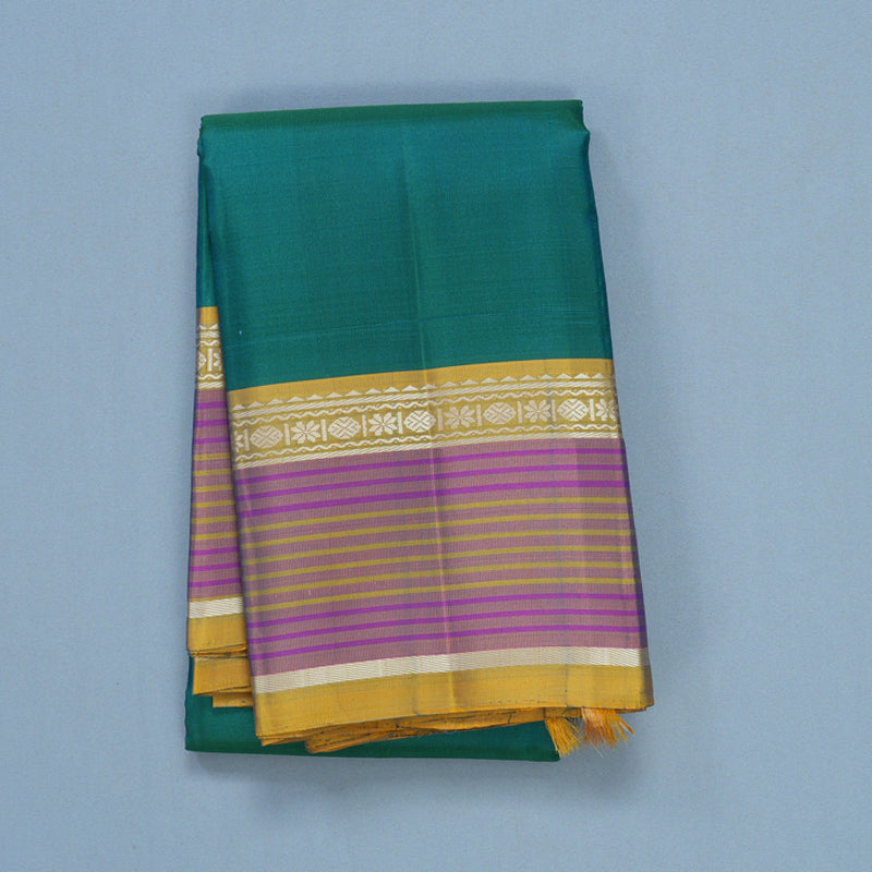 Hayagrivas Handloom Mayilkazhuthu Kanjivaram Silk Saree with Yellow Border KBF607G2-1