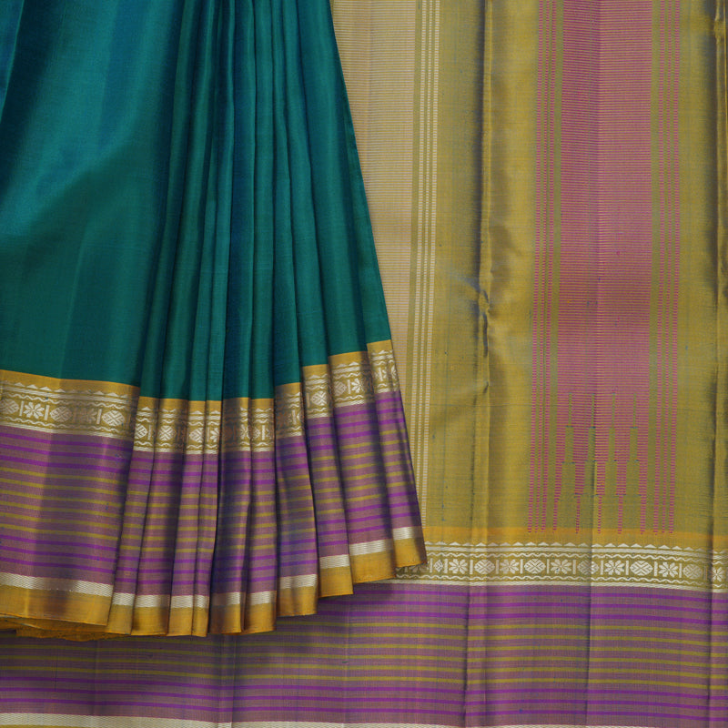 Hayagrivas Handloom Mayilkazhuthu Kanjivaram Silk Saree with Yellow Border KBF607G2-1