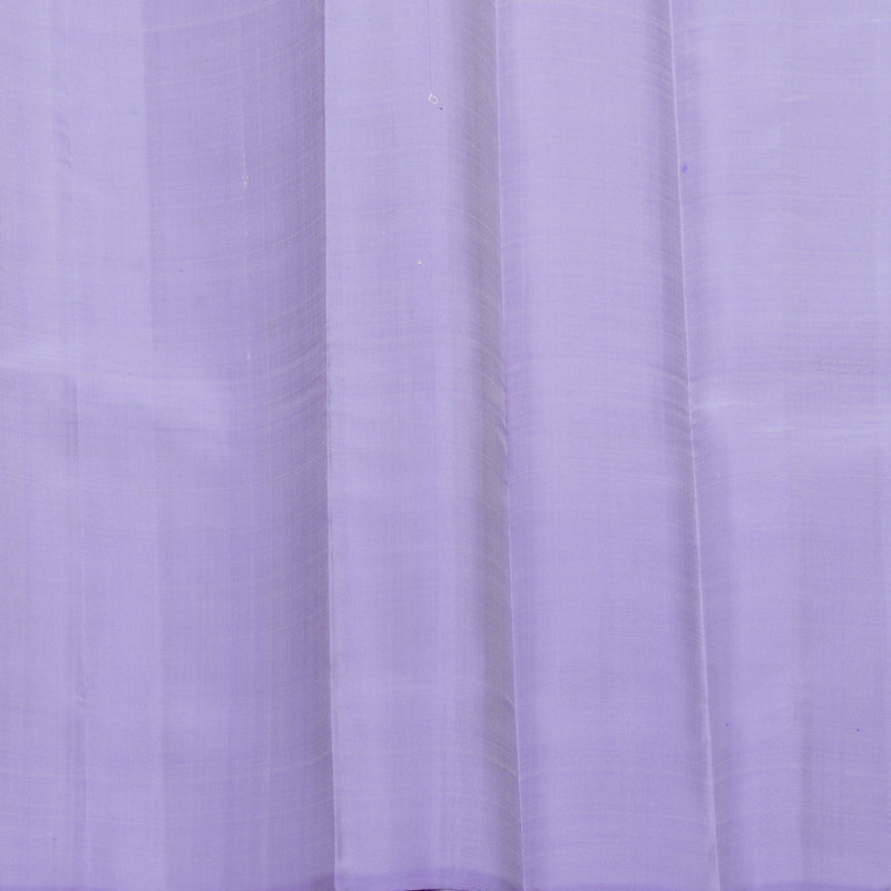Hayagrivas Handloom White Kanjivaram Silk Saree with Lilac Border KBF607G5-2