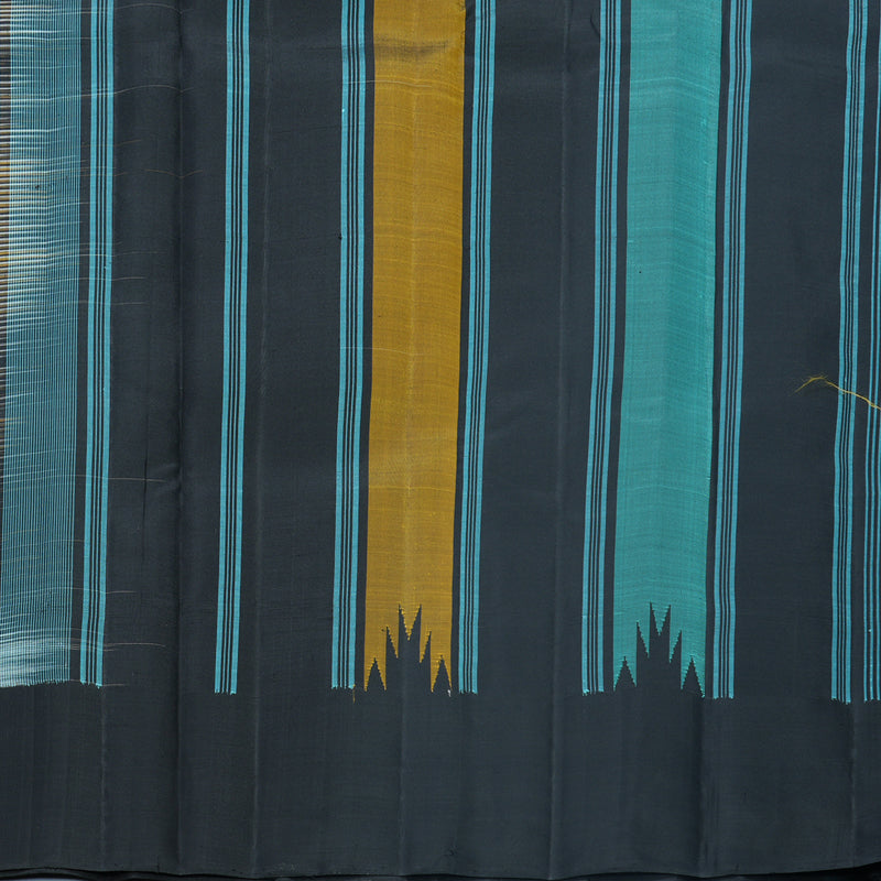 Hayagrivas Handloom Powder Blue Kanjivaram Silk Saree with Black Border KBF607G6-1