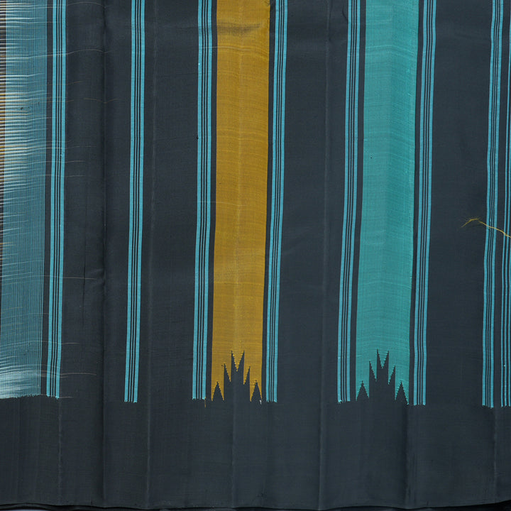 Hayagrivas Handloom Powder Blue Kanjivaram Silk Saree with Black Border KBF607G6-1