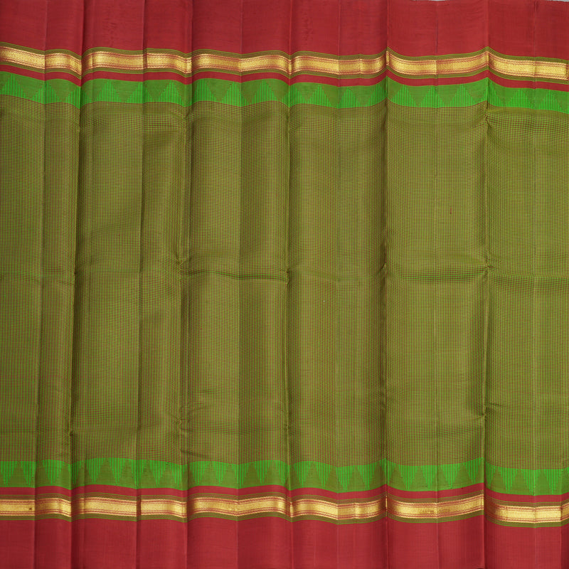 Hayagrivas Handloom Green & Maroon (Zasa Zasa Kattam) Kanjivaram Silk Saree with Maroon Border KBF607G7-1