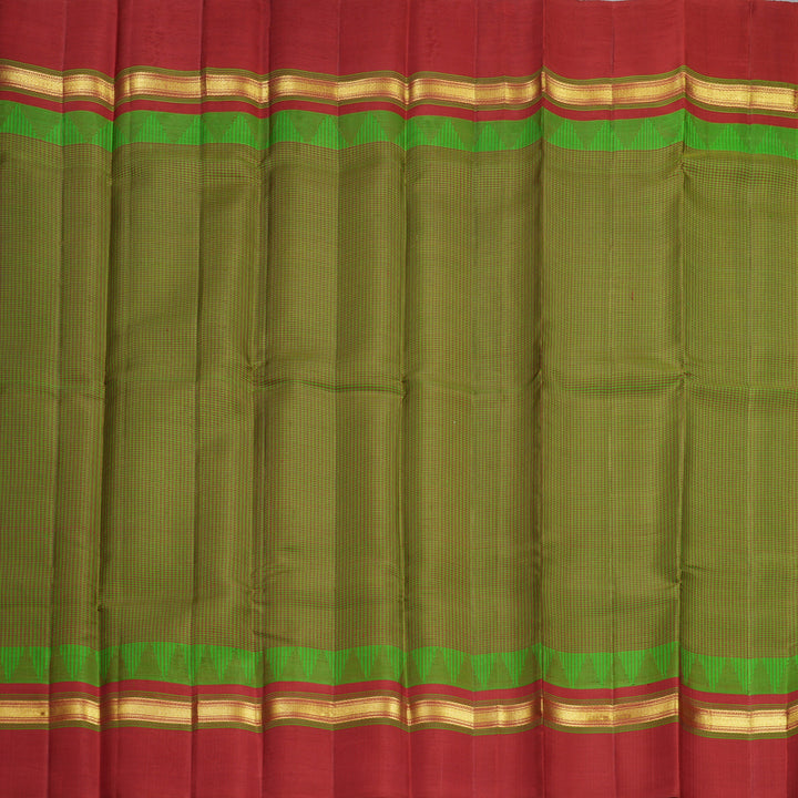 Hayagrivas Handloom Green & Maroon (Zasa Zasa Kattam) Kanjivaram Silk Saree with Maroon Border KBF607G7-1