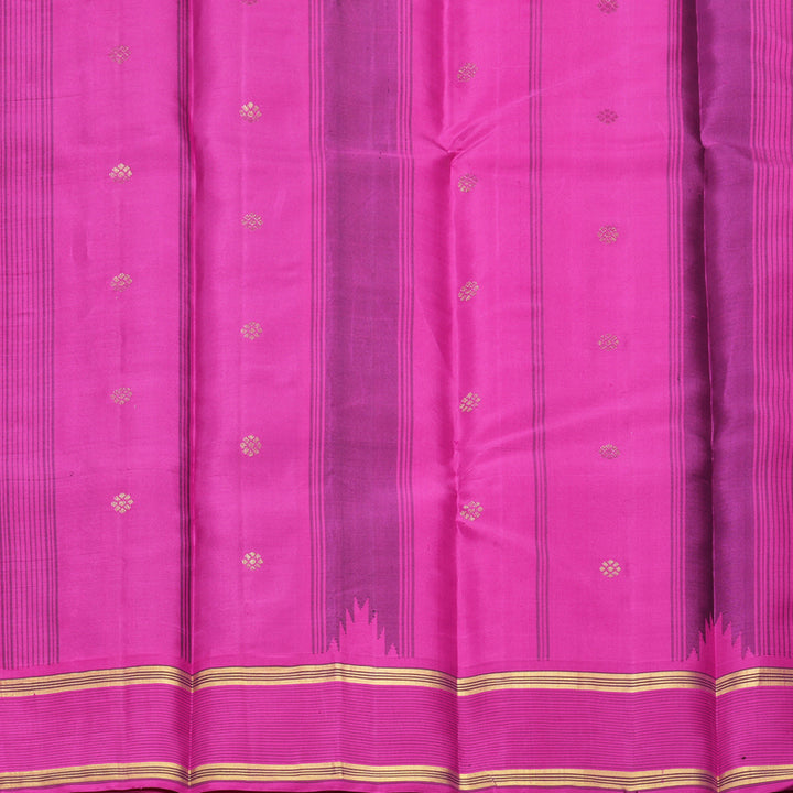 Hayagrivas Handloom Black Kanjivaram Silk Saree with Ganga Jamuna Border KBF607G7-2