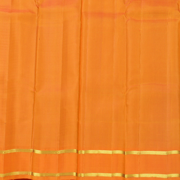 Hayagrivas Handloom Purplish-Blue Kanjivaram Silk Saree with Orange Border KBF607G7-3