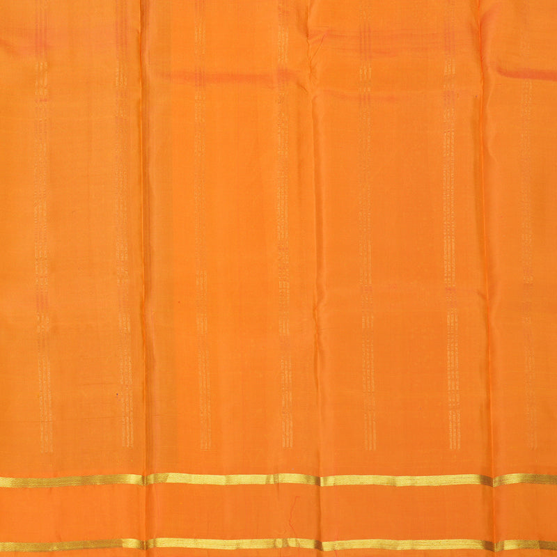 Hayagrivas Handloom Purplish-Blue Kanjivaram Silk Saree with Orange Border KBF607G7-3