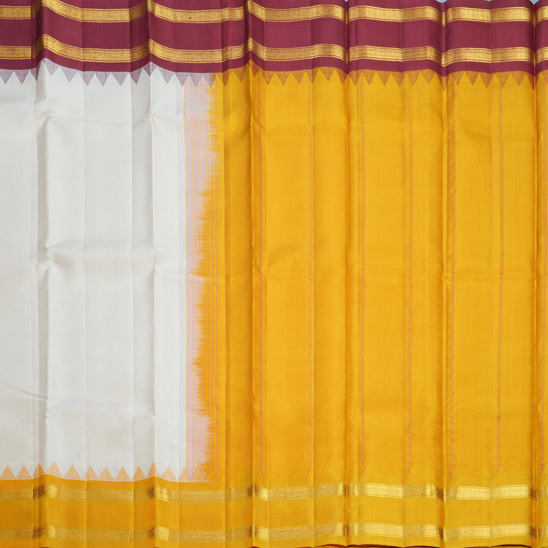 Hayagrivas Handloom Cream Kanjivaram Silk Saree with Ganga Jamuna Border KBF607G8-1