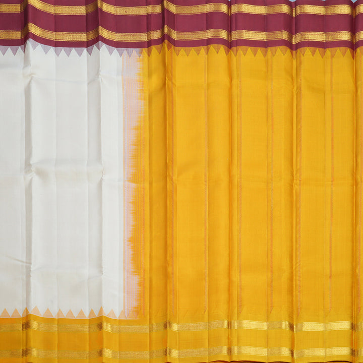 Hayagrivas Handloom Cream Kanjivaram Silk Saree with Ganga Jamuna Border KBF607G8-1