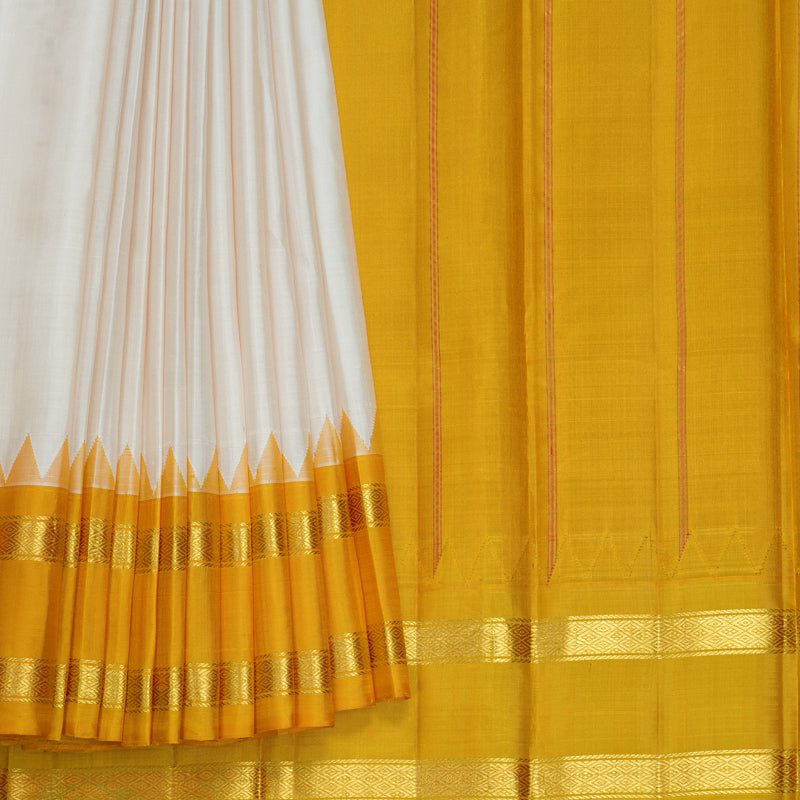 Hayagrivas Handloom Cream Kanjivaram Silk Saree with Ganga Jamuna Border KBF607G8-1