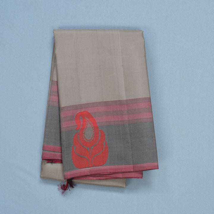 Hayagrivas Handloom Elephant Grey Kanjivaram Silk Saree KBF607G9-1