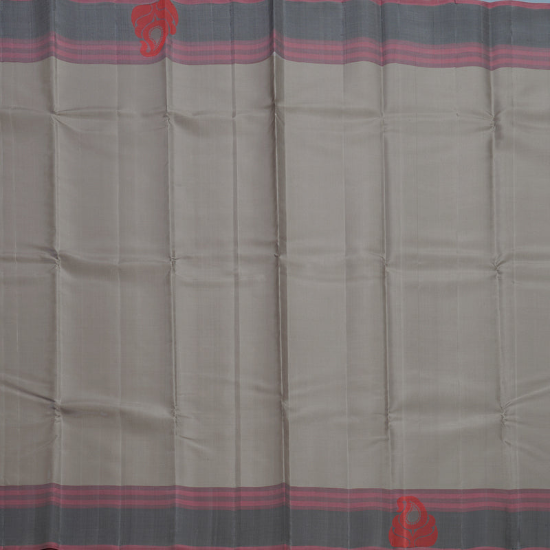Hayagrivas Handloom Elephant Grey Kanjivaram Silk Saree KBF607G9-1
