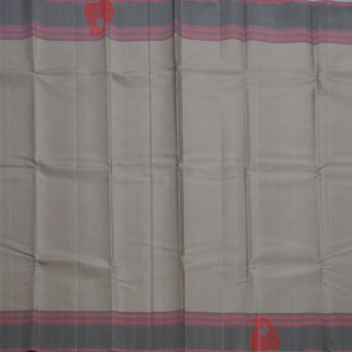Hayagrivas Handloom Elephant Grey Kanjivaram Silk Saree KBF607G9-1