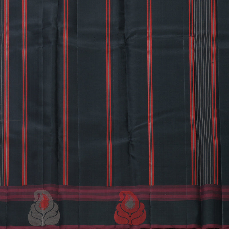 Hayagrivas Handloom Elephant Grey Kanjivaram Silk Saree KBF607G9-1