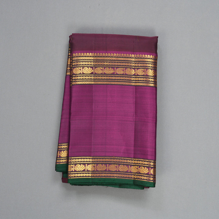 Hayagrivas Handloom Burgundy Kanjivaram Silk Saree with Magenta Border KBF608G1-1