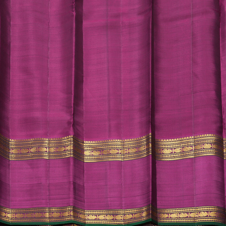 Hayagrivas Handloom Burgundy Kanjivaram Silk Saree with Magenta Border KBF608G1-1