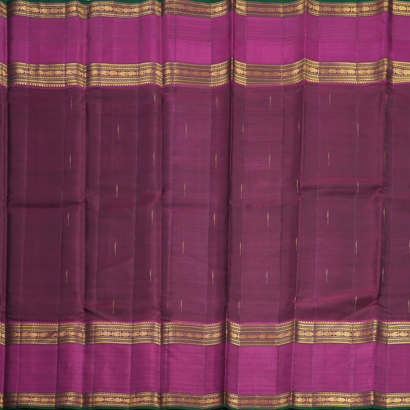 Hayagrivas Handloom Burgundy Kanjivaram Silk Saree with Magenta Border KBF608G1-1