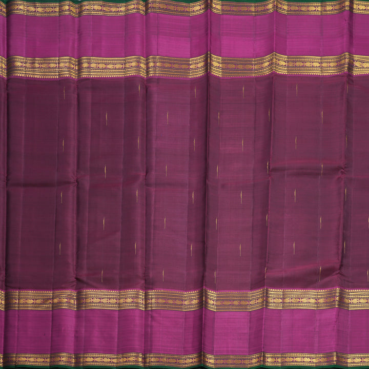 Hayagrivas Handloom Burgundy Kanjivaram Silk Saree with Magenta Border KBF608G1-1