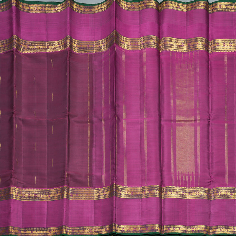 Hayagrivas Handloom Burgundy Kanjivaram Silk Saree with Magenta Border KBF608G1-1