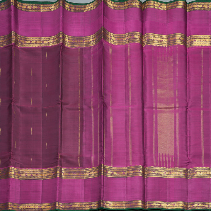 Hayagrivas Handloom Burgundy Kanjivaram Silk Saree with Magenta Border KBF608G1-1