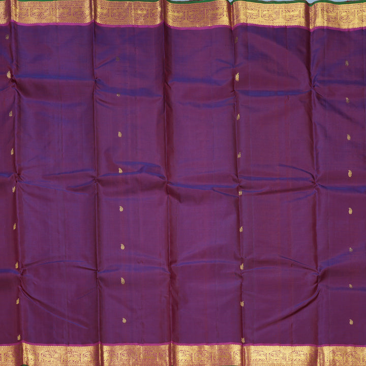 Hayagrivas Handloom Wine Purple Kanjivaram Silk Saree with Magenta Border KBF608G2-1