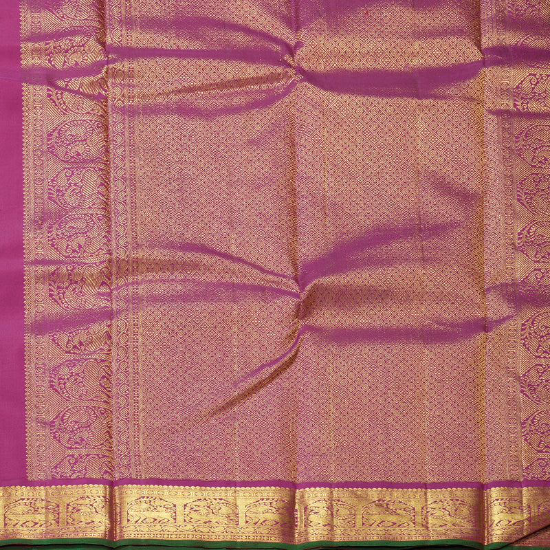 Hayagrivas Handloom Wine Purple Kanjivaram Silk Saree with Magenta Border KBF608G2-1
