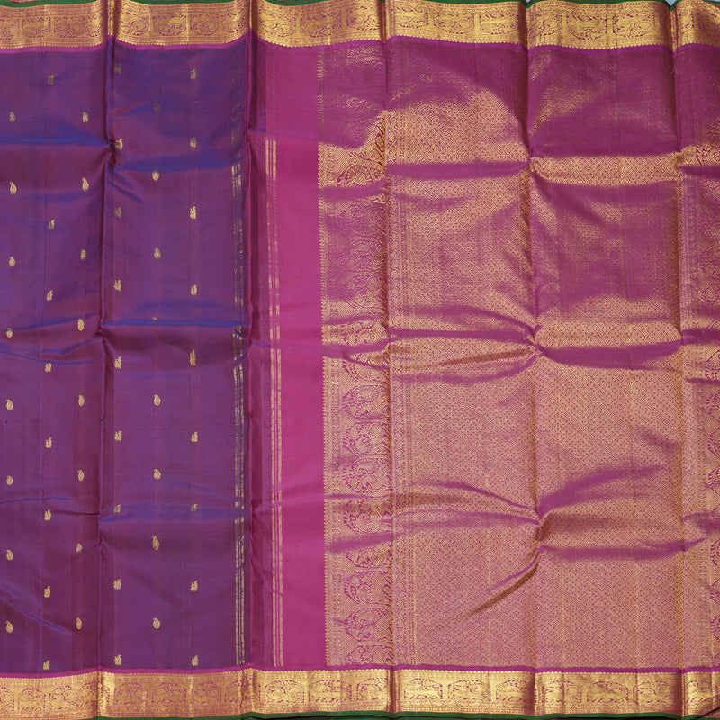 Hayagrivas Handloom Wine Purple Kanjivaram Silk Saree with Magenta Border KBF608G2-1