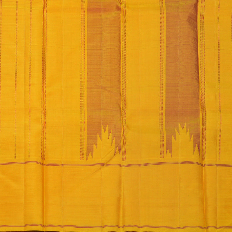Hayagrivas Handloom Multicolour Checks Kanjivaram Silk Saree with Mustard Yellow Border KBF608G4-2