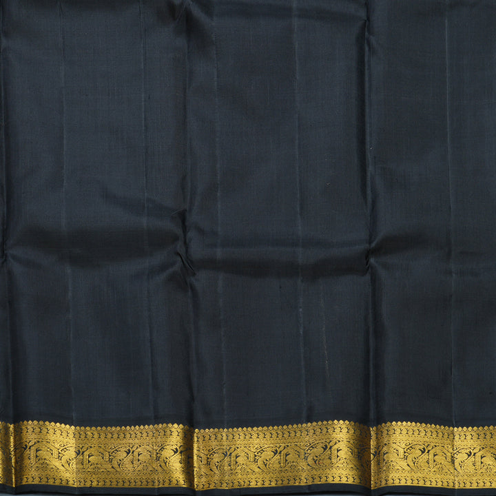 Hayagrivas Handloom Mambazham Orange Kanjivaram Silk Saree with Black Border KBF608G4-3