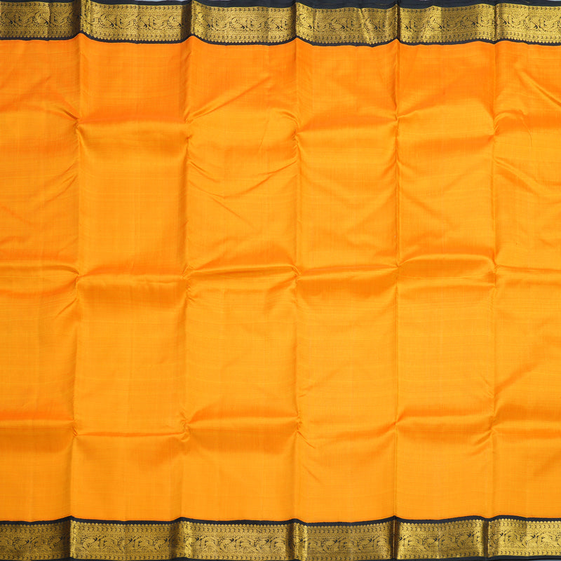 Hayagrivas Handloom Mambazham Orange Kanjivaram Silk Saree with Black Border KBF608G4-3