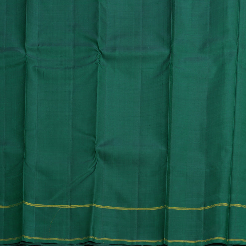 Hayagrivas Handloom Yellow Kanjivaram Silk Saree with Bottle Green Border KBF608G4-5