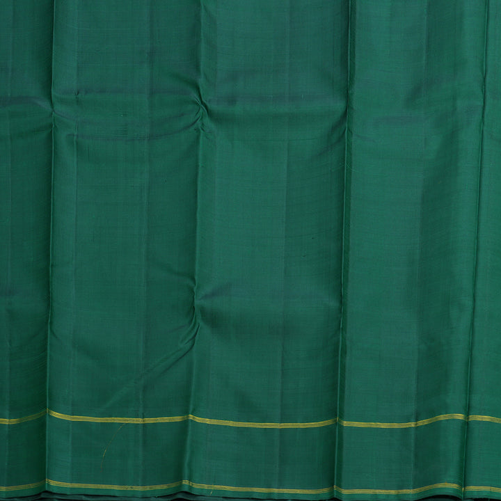 Hayagrivas Handloom Yellow Kanjivaram Silk Saree with Bottle Green Border KBF608G4-5