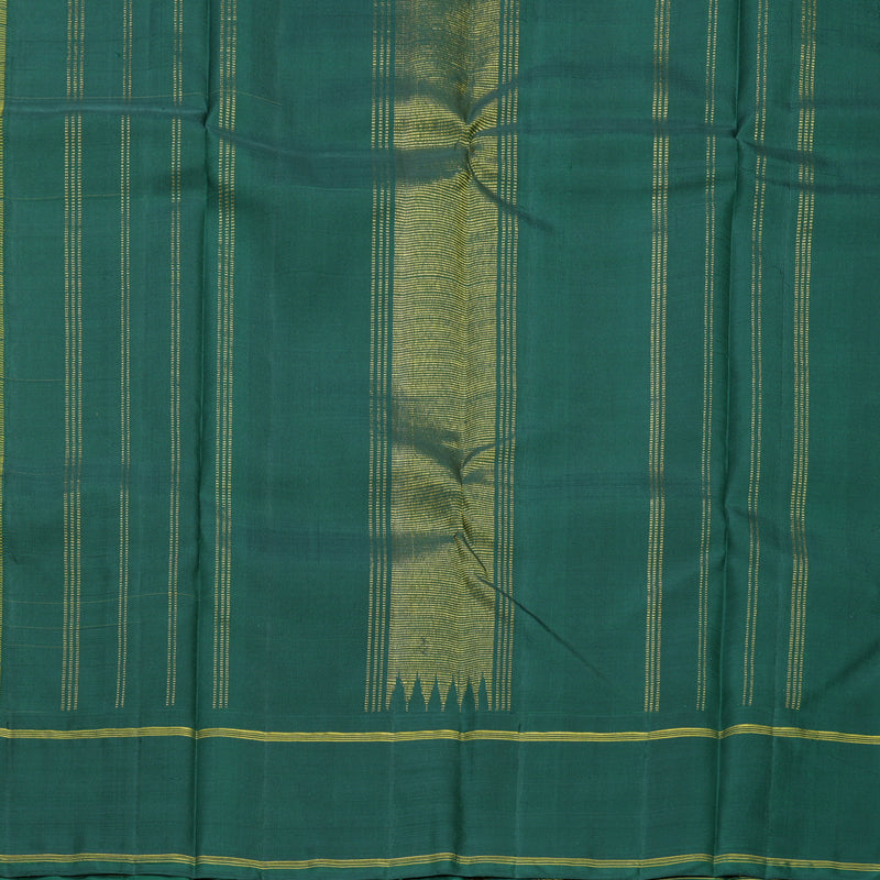 Hayagrivas Handloom Yellow Kanjivaram Silk Saree with Bottle Green Border KBF608G4-5