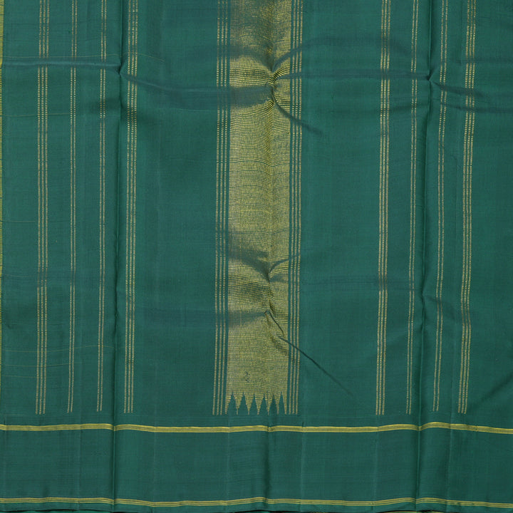Hayagrivas Handloom Yellow Kanjivaram Silk Saree with Bottle Green Border KBF608G4-5