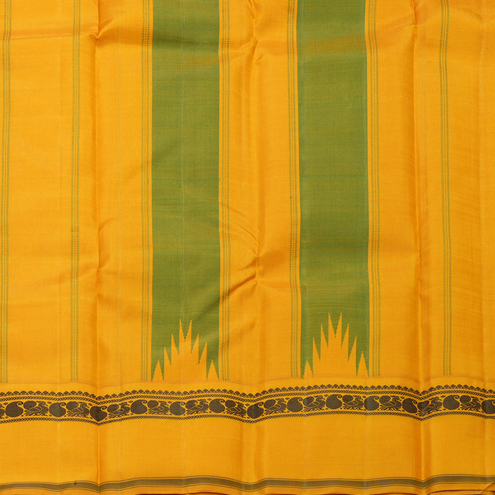 Hayagrivas Handloom Bottle Green Kanjivaram Silk Saree with Ganga Jamuna Border KBF608G5-1